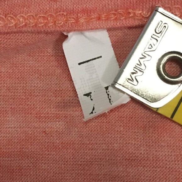 Coral Pink Womens Zipper + Button Punky Brewster Quirky Petal Hem A-line Tee XL - Picture 8 of 14